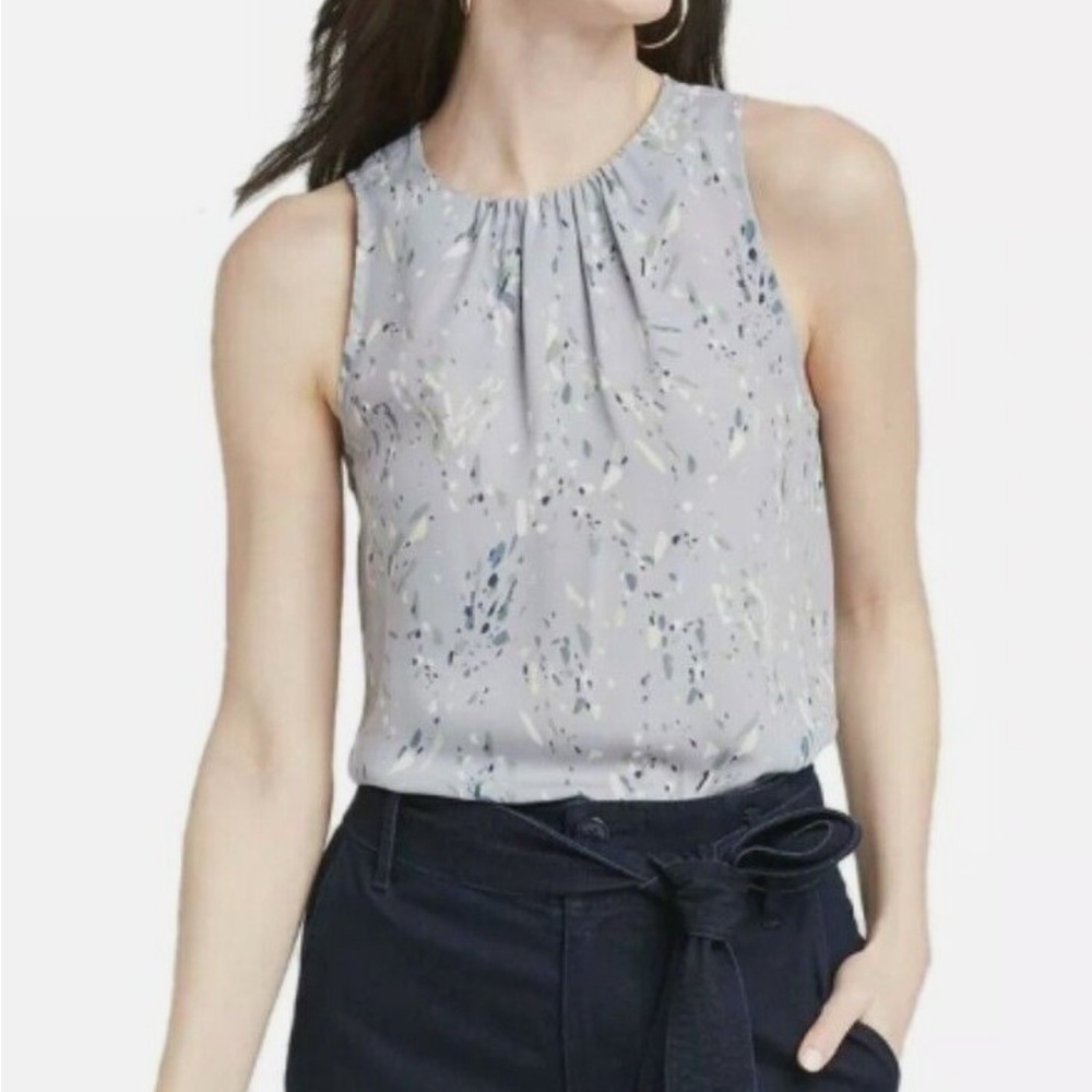 A New Day Gray Sleeveless Shell Blouse Crew Neck